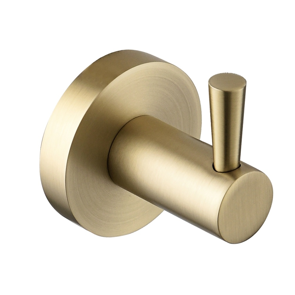 Cut out image of the Bristan Round Brushed Brass Robe Hook